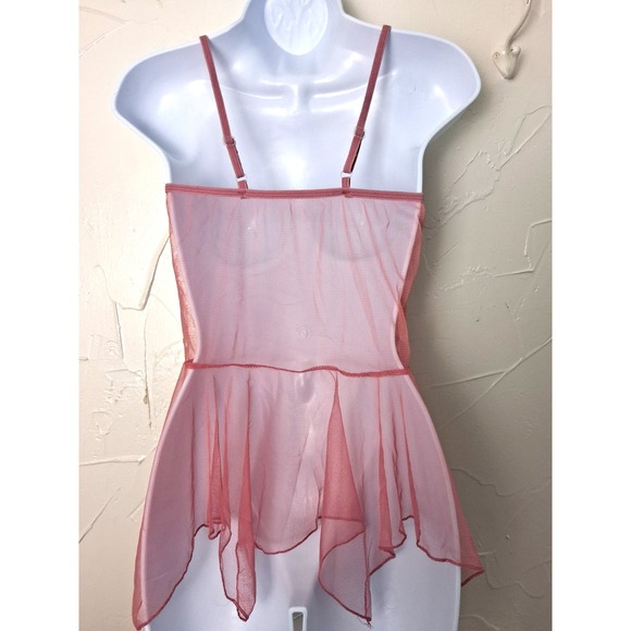 Vtg Y2K Baby Doll Lace Tulle Sheer Tank Top Size Small Fairy Coquette Dainty - Picture 6 of 6